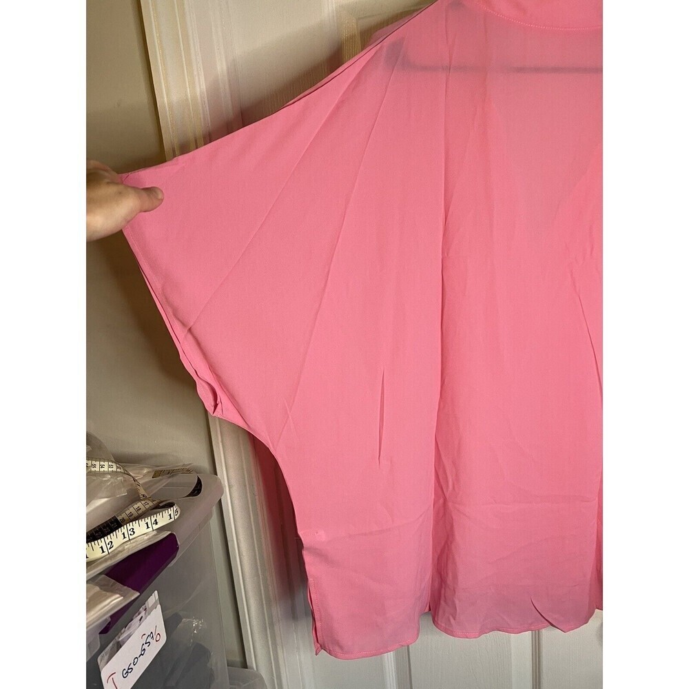 Women’s Pink V-Neck Batwing Sleeve Blouse Size 2X NWOT - Picture 6 of 9
